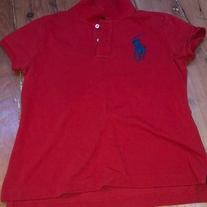 red polo shirt